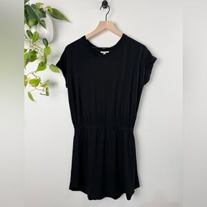 Splendid Eco Black T Shirt Dress XS Cinched Waist Casual Minimalist Loungewear